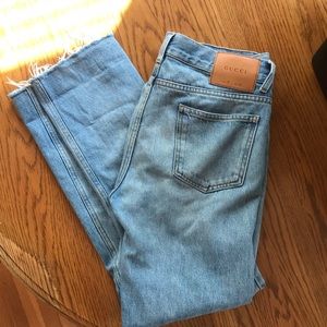 Sz 28 Gucci 80’s Inspired Frayed Boyfriend Jeans